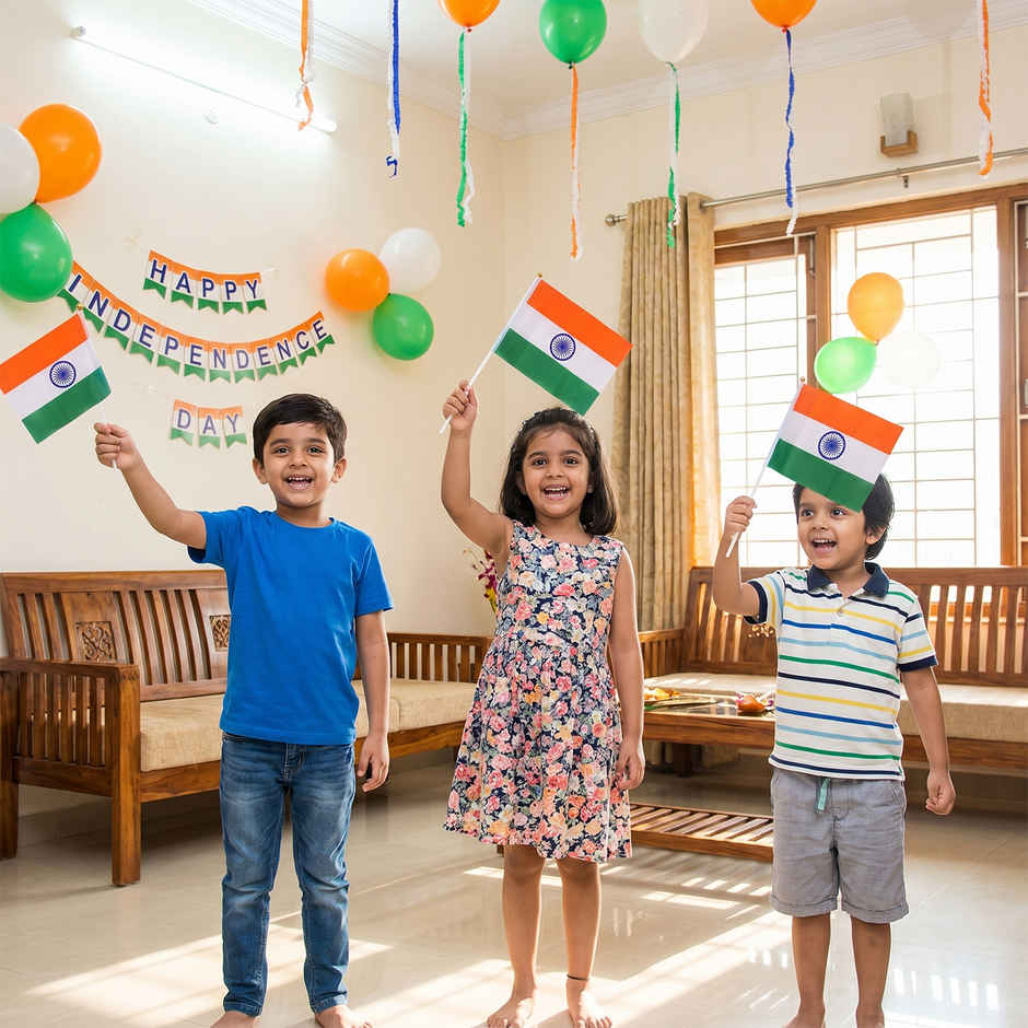 Paper Indian Flag for Independence Day Decoration | Party Prop | Pack of 5 | Party Propz