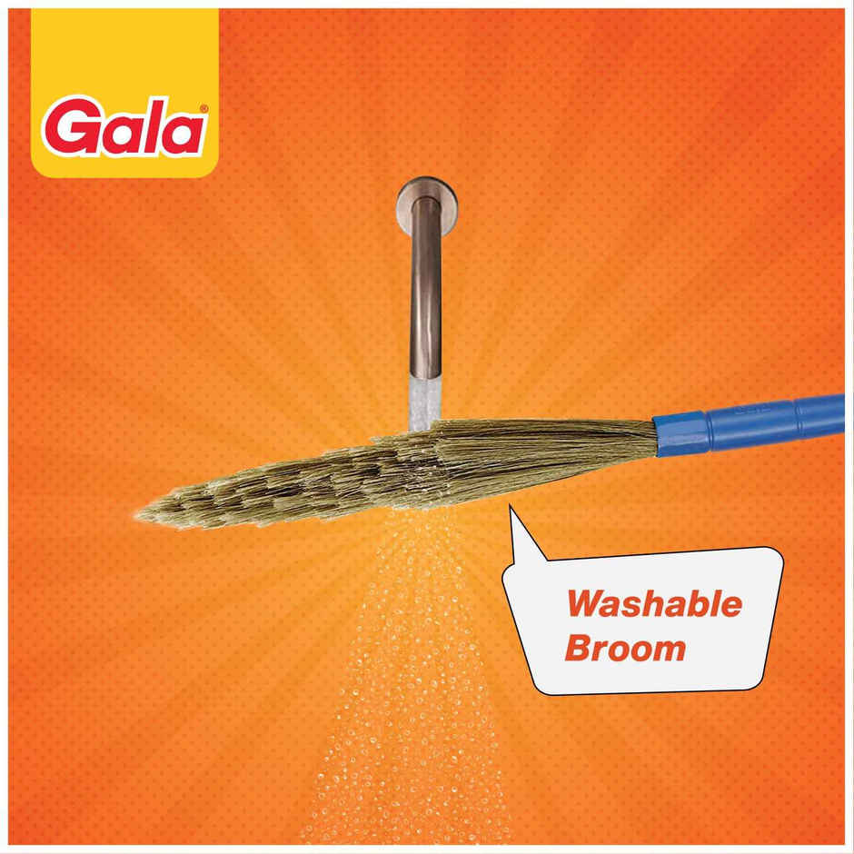 Gala No Dust Floor Cleaning Broom | Plastic | Blue and Brown | 90 cm