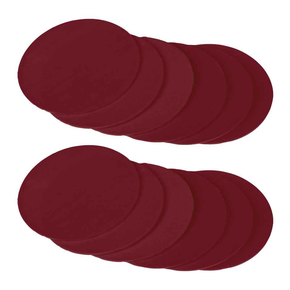 Kuber Industries Coaster | Round Drink Coasters | Foam Tea Coasters | 12 Piece Set | Red