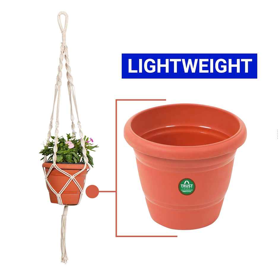 TrustBasket 8 Inch Planter Pot | UV Treated Terracotta Plastic Pots for Garden