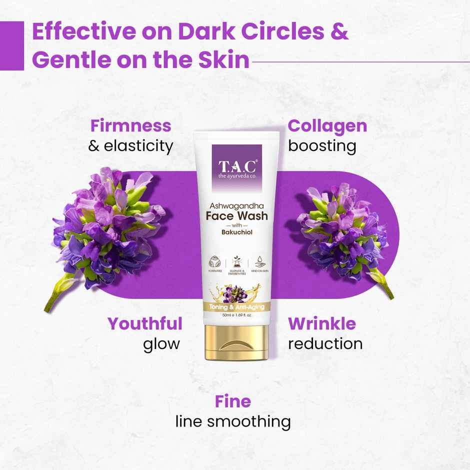TAC Ashwagandha with Bakuchoil for Toning & Anti-Aging Face Wash