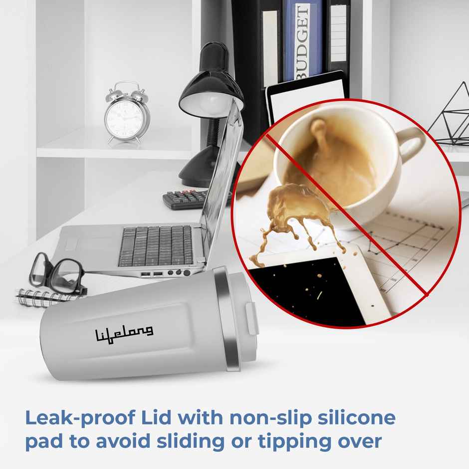 Lifelong Insulated Mug With Temperature Display 510 ml | White | Stainless Steel