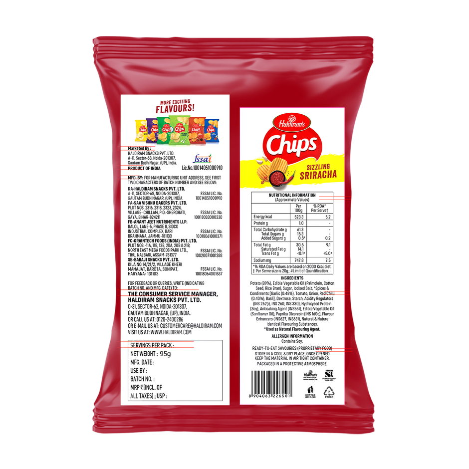 Haldiram Chips - Sizzling Sriracha