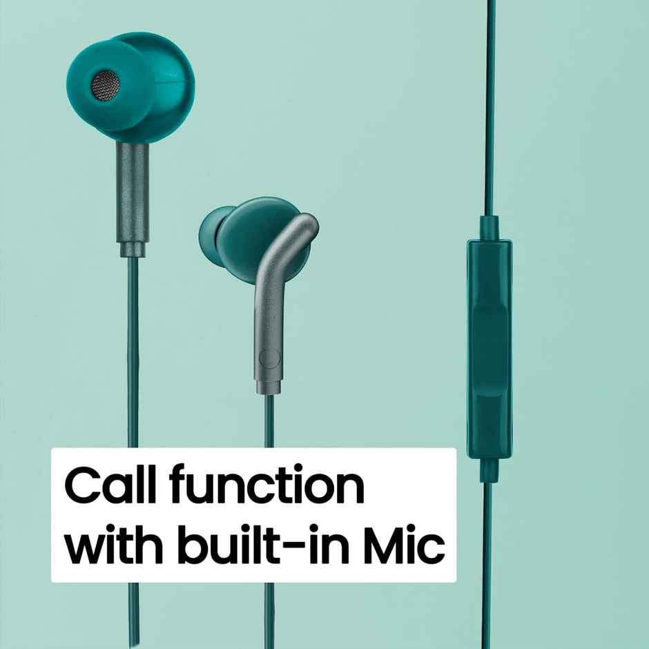 Zebronics Bro Wired Earphones With Mic 3.5Mm Jack 10Mm Drivers Phone Tablet Compatible Green