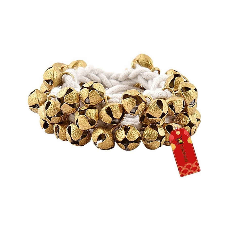 Uapan Brass Ghungroo Small White String Pair 50+50