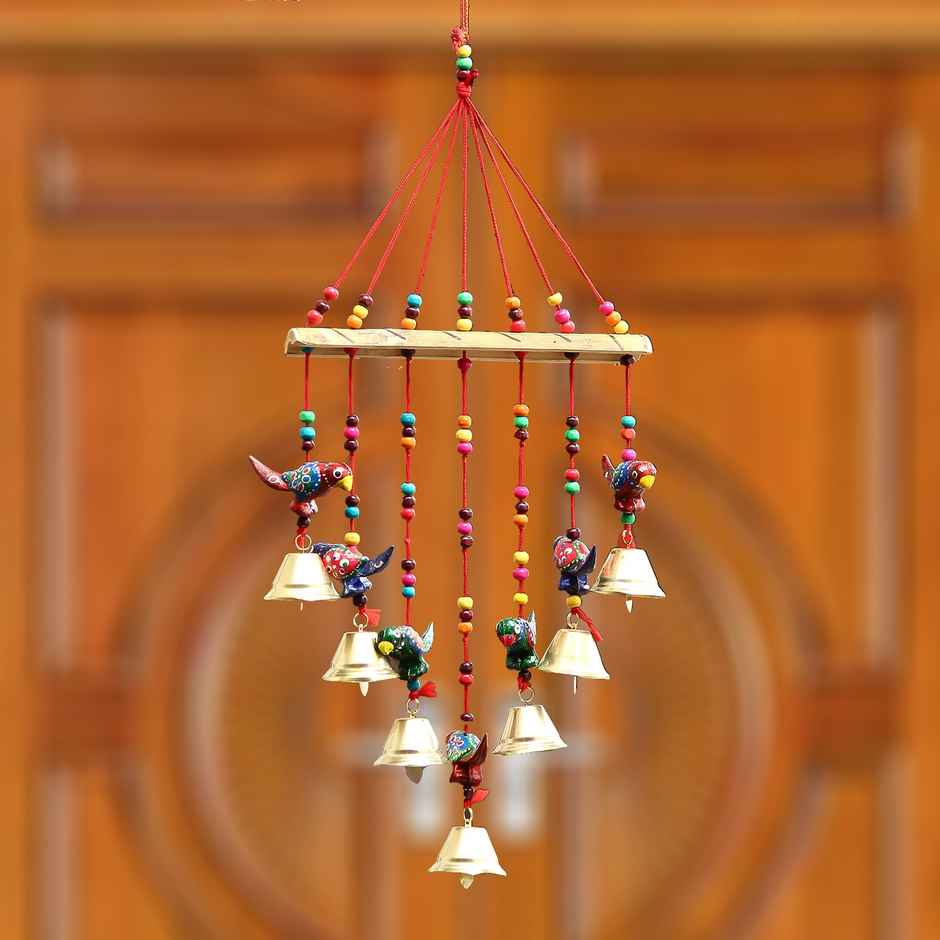 Parrot Beads Bells Hanging Wind Chimes | Housewarming Gift | Ecraftindia