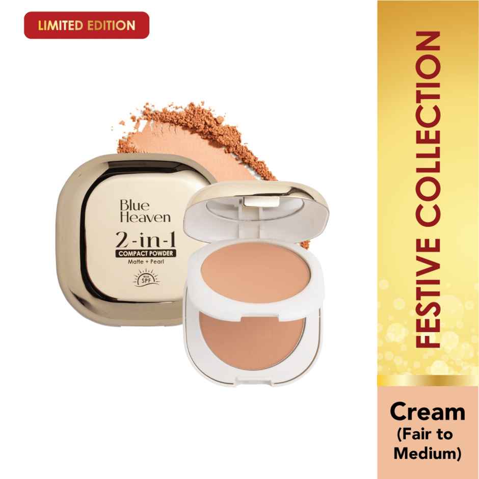 Blue Heaven 2-In-1 Festive Compact Powder For Women - Cream