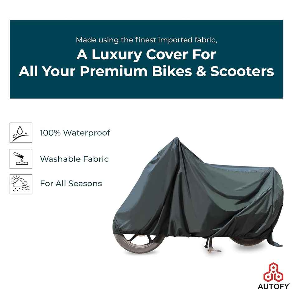 Autofy 100% Waterproof | Tested Bike Body Cover For All Bikes Upto Pulsar 180CC Size Cape - 02
