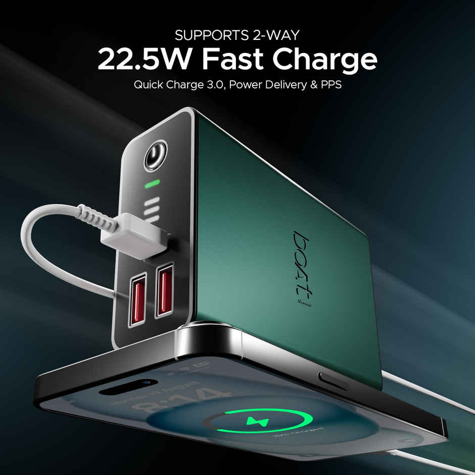 boAt 20000 mAh Power Bank w/ 2-Way 22.5W Fast Charging & Smart IC Protection - PB400 Pro (Emerald Green)