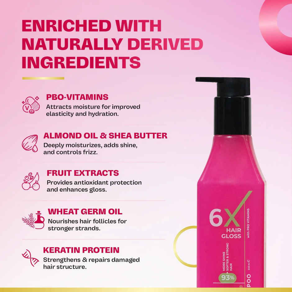 KT Professional 6X Hair Gloss Shampoo Pro-Vitamin Enriched