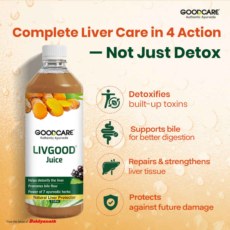 Goodcare Liv Good Juice Power Of 7 Ayurvedic Herbs Helps Detoxify Liver & Strengthens Liver Tissue