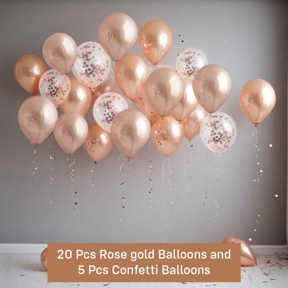 Party Propz Rose Gold Balloon Combo Set Of 25