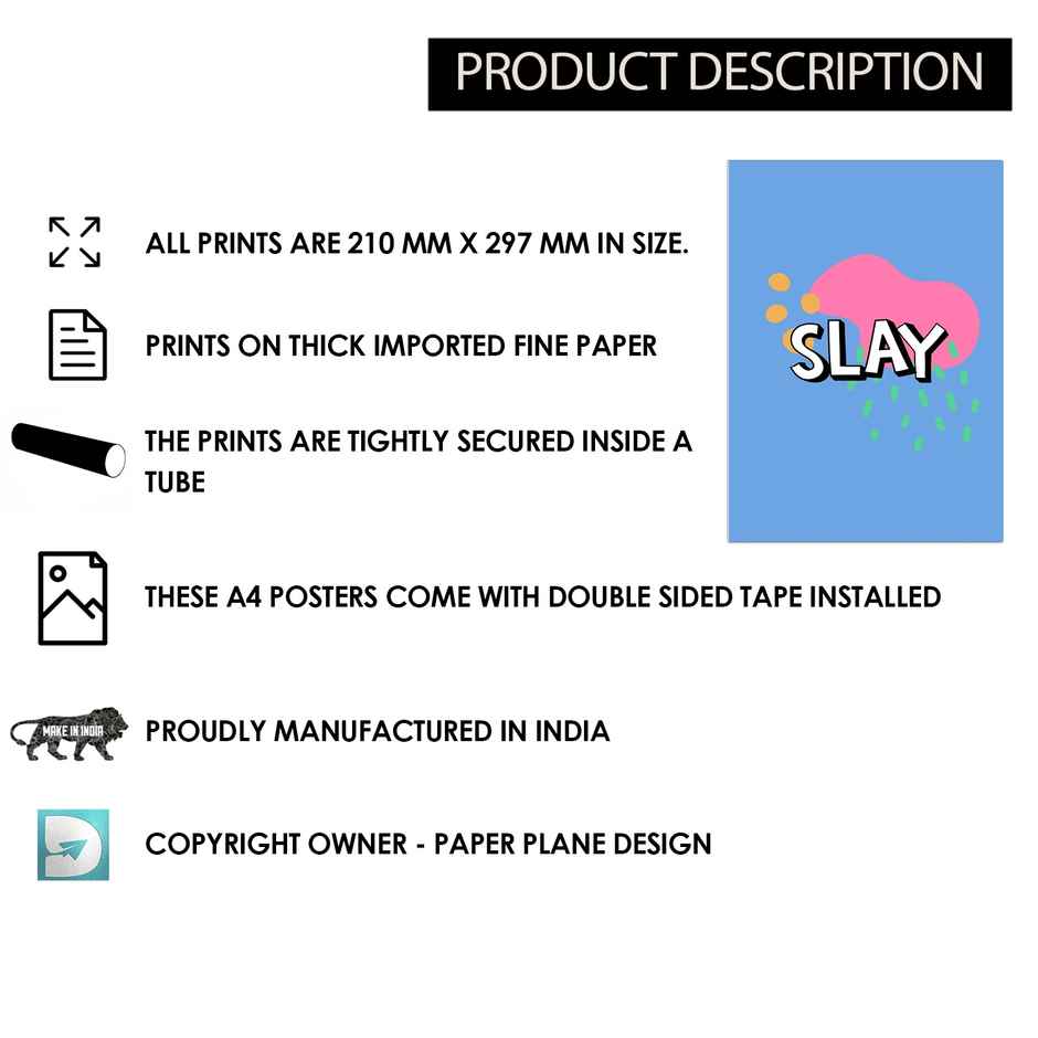 Paper Plane Design Good Vibes Inpiratinal Quotes Wall Posters | Set Of 12 | Size 29 x 21 cm | D2