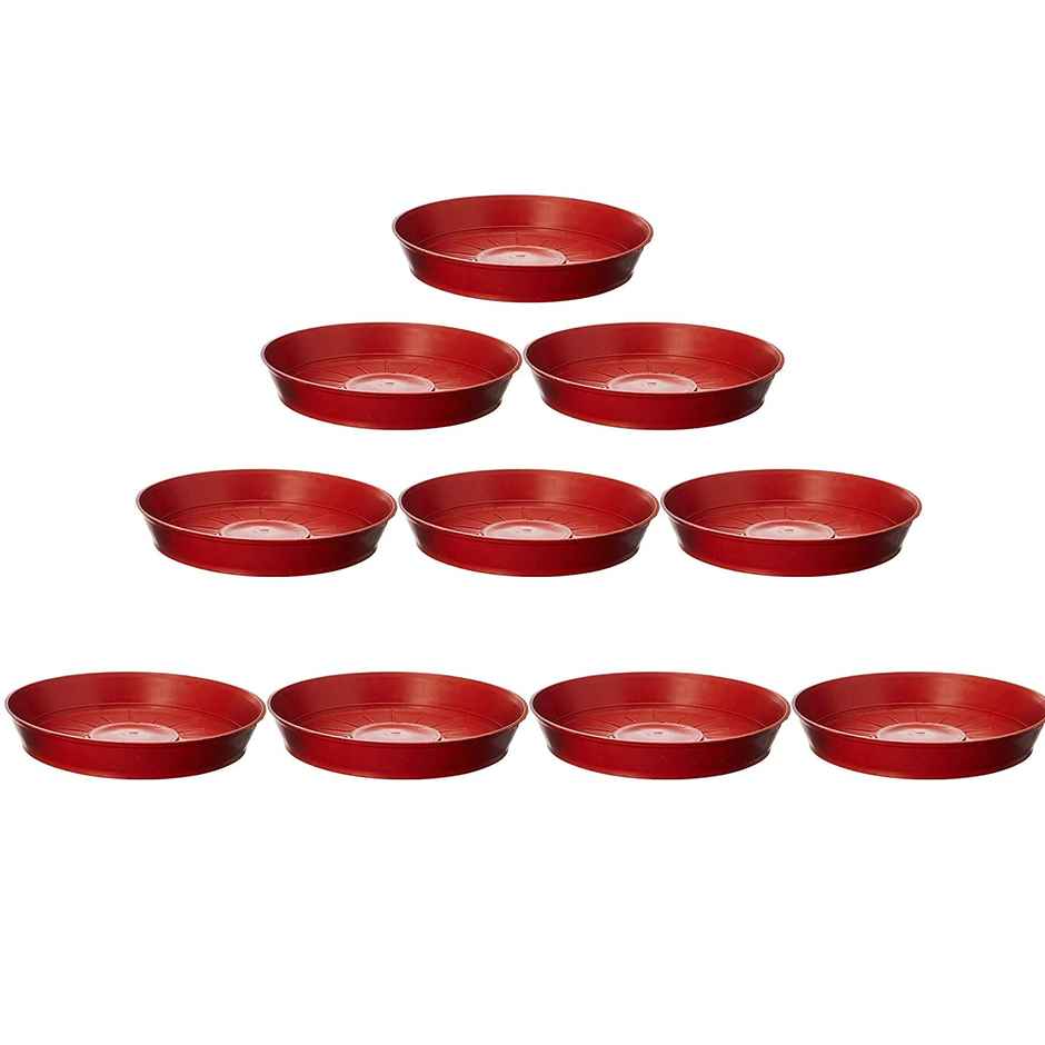 Leafy Tales Plants Bottom Plate, Drip Tray For Plants, Gamla, (6-Inch, Brown, Set Of 10)