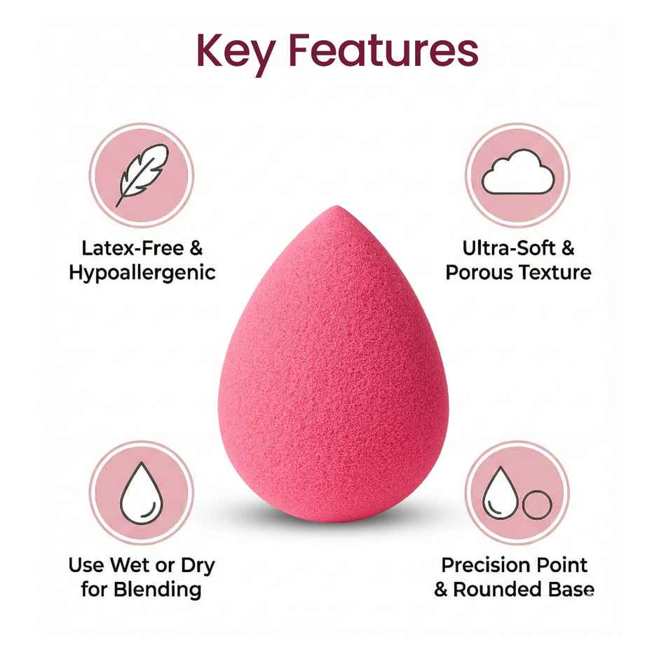 Midazzle Ultra soft Beauty Blender Makeup Sponge Puff, Pack of 1 | Assorted | MIBB3001