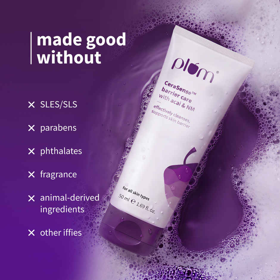 Plum CeraSense Barrier Care Face Wash with Acai & 1% NMF