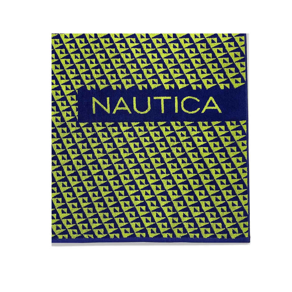 Nautica Designer 100% Cotton Beach & Bath Towel | Bath Towel | Voyage Geometrical | Green, Blue