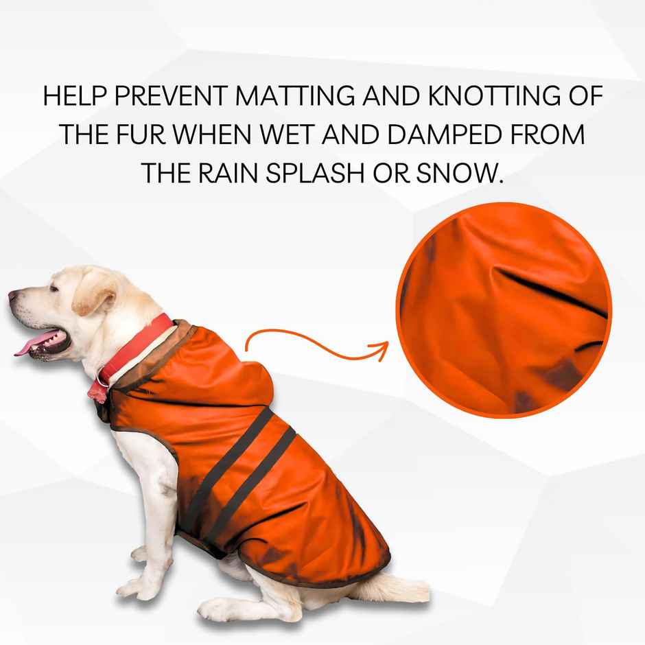 Pets Empire Lightweight Orange Raincoat Jacket for Small Breed Adult Dogs | XL - 16 in