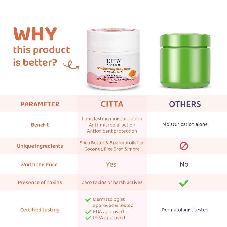 Citta Moisturizing Baby Balm For Face And Body With 8 Natural Oils & Shea Butter