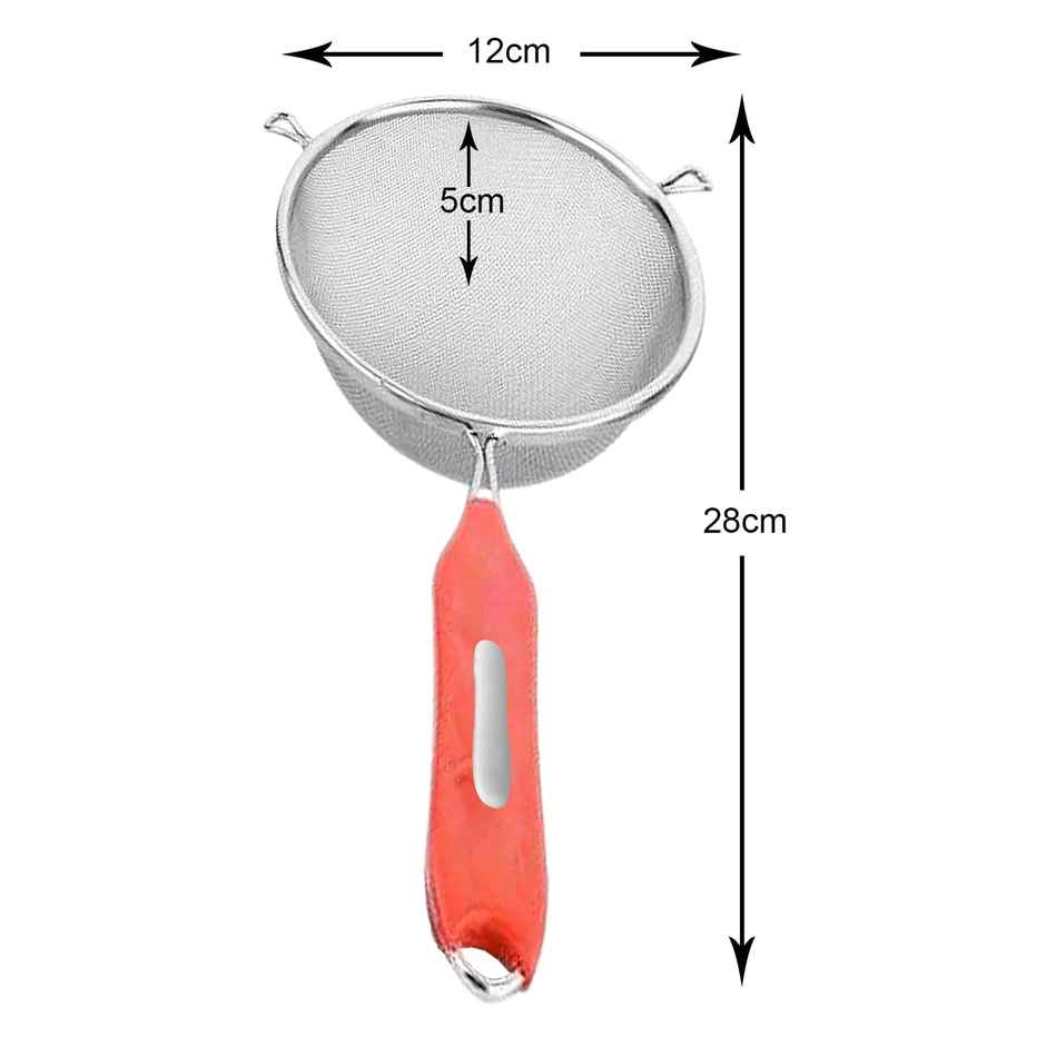 Kuber Industries Stainless Steel 12.5 cm Soup & Juice Strainer | 28x12x5 CM | Silver