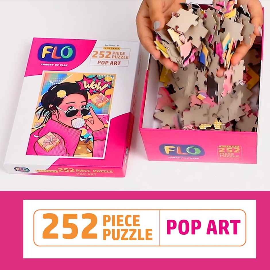 Flo Toys Pop Art 252-Piece Jigsaw Puzzle for Kids & Adults - Brain Game, Family Fun & Gift Toy