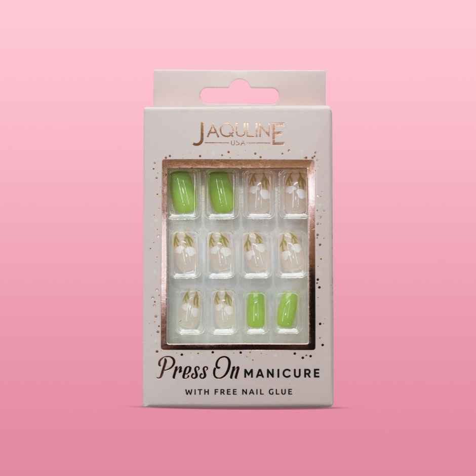Jaquline USA Pressonmanicure - Transparent and Green Shade