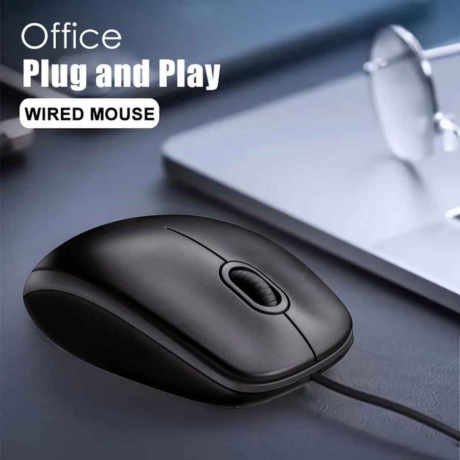 Bestor 2 In 1Combo Comfy Optical Wired Mouse With Gaming Mouse Mat Base Waterproof,1.5M Cable Length