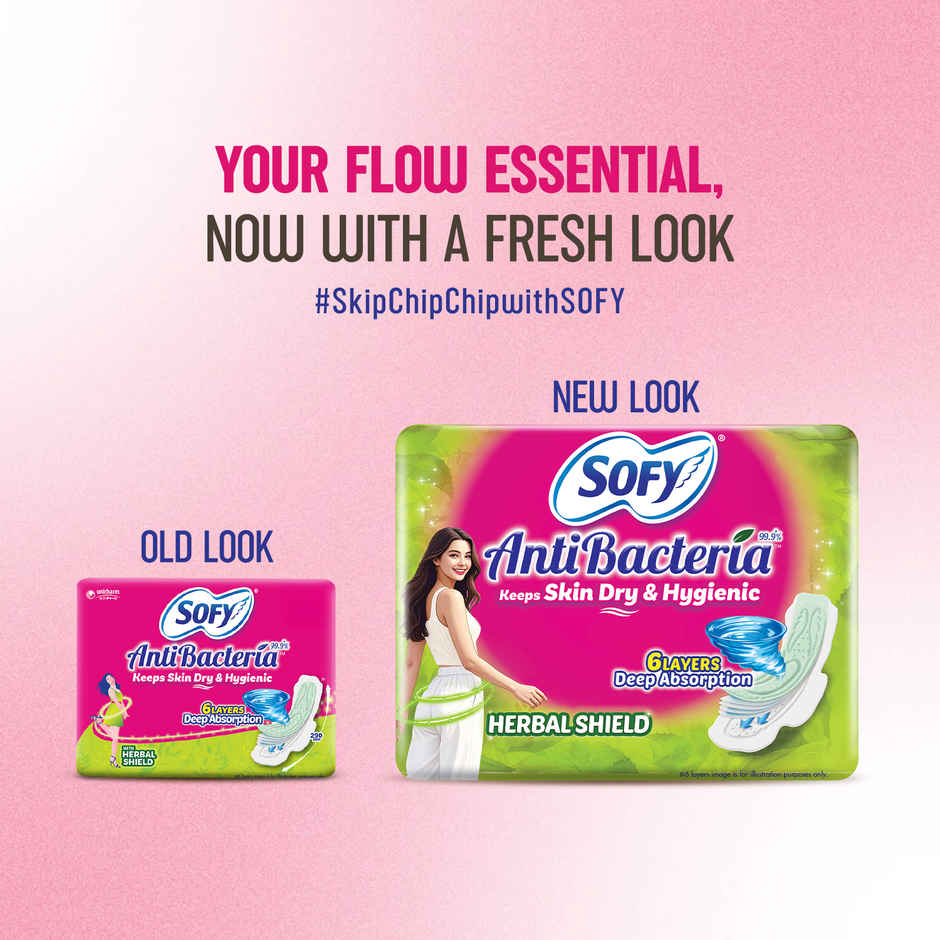 Sofy AntiBacteria XL Sanitary Pads | 6 Layer Deep Absorption | 290mm