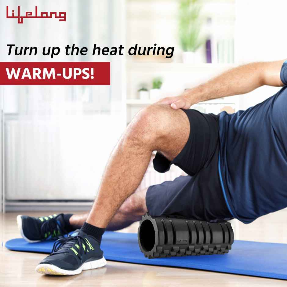 Lifelong Foam Roller for Exercise Gym | Body Massage Roller | Yoga Roller | Fitness | LLFR03 | Black