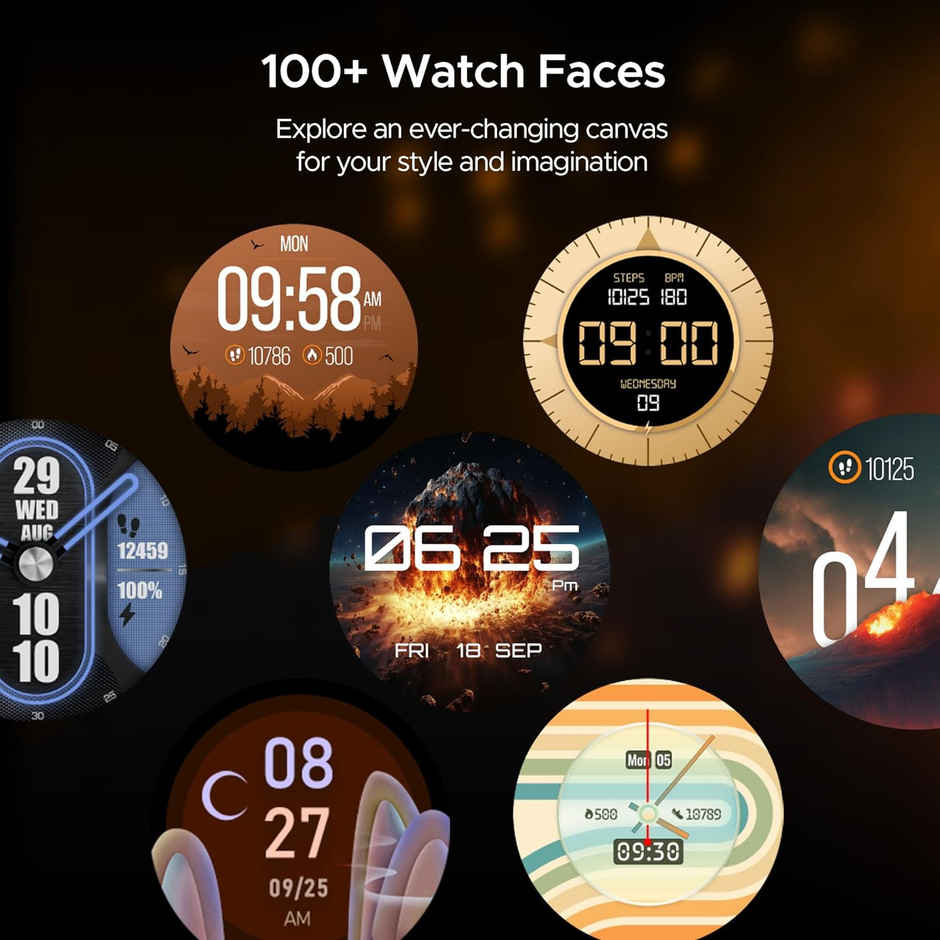 boAt Lunar Comet Smartwatch | 1.3" Display | Functional Crown | BT Calling - Active Black