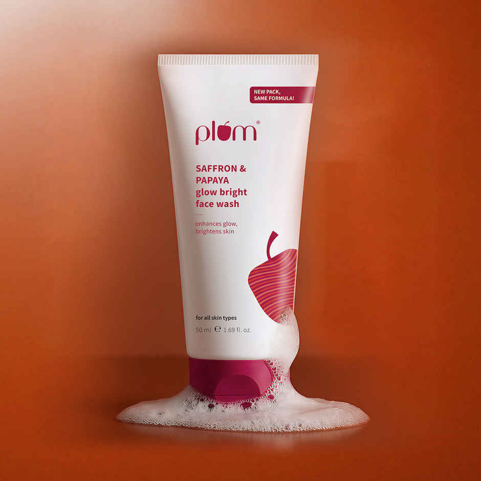 Plum Saffron & Papaya Glow Bright Face Wash | Enhances Glow & Brightens Skin | Fights Dull Skin