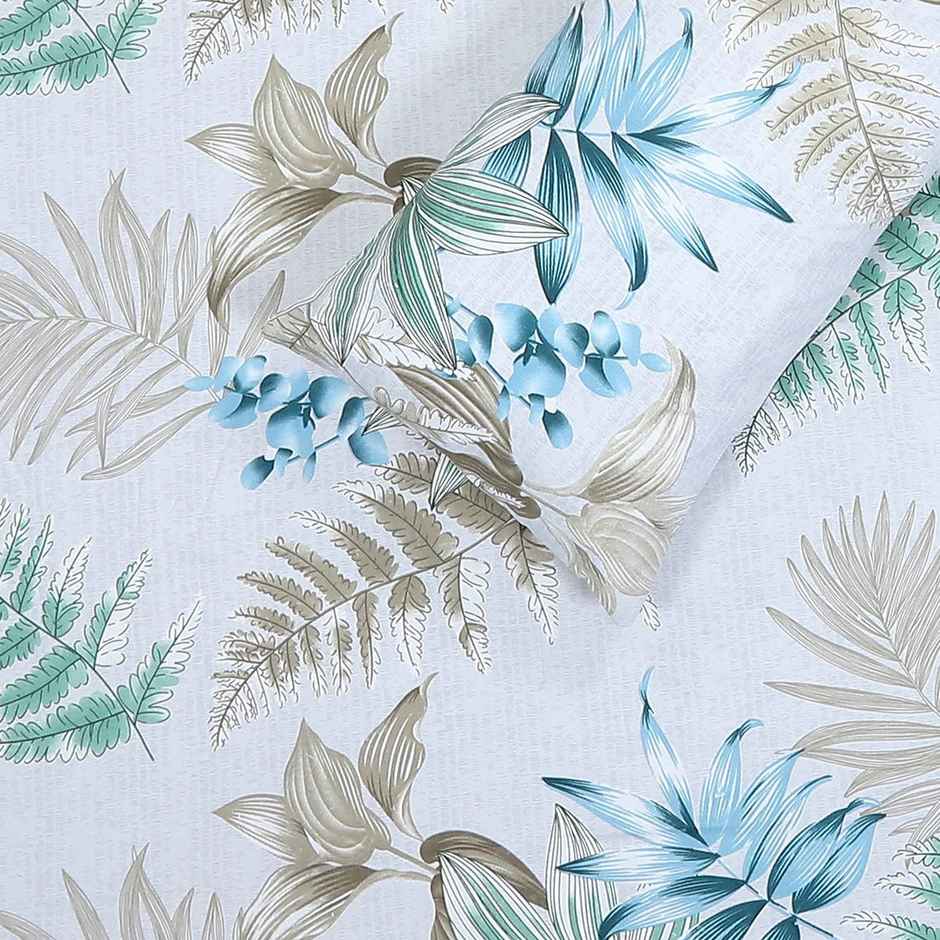 Status King Size Double Microfibre Floral Bedsheet | White | 87 x 94 in