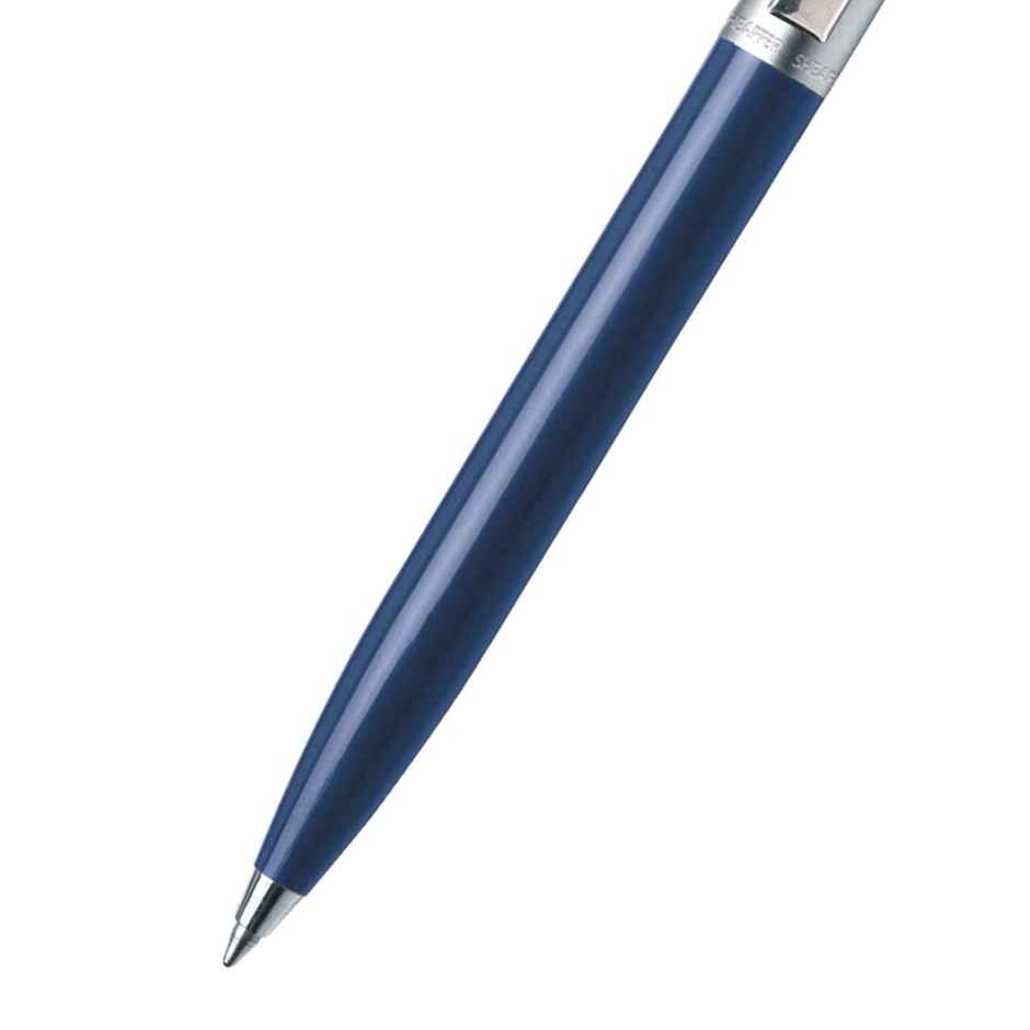 Sheaffer Sentinel E321 Ballpoint Pen | Blue Barrel | Brushed Chrome Cap & Trim