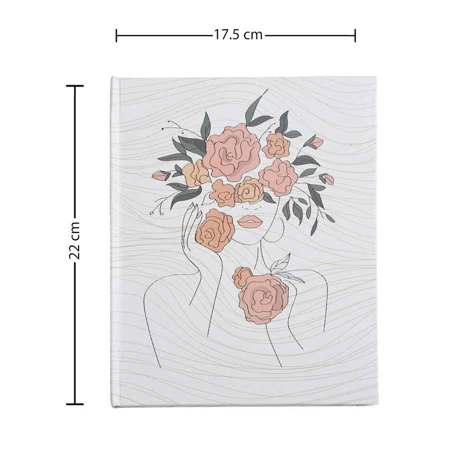 Papboo Flower Women Single Ruled Hardbound Notebook Diary, (22 X 17.5 Cm), 80 Gsm, 140 Pages