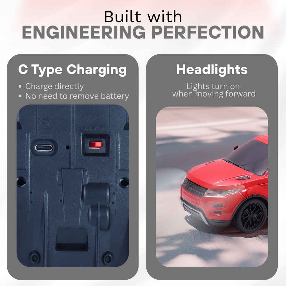 Race N Roll 1:24 Rechargeable Hi Speed Mini Remote Control Car | Rov Red