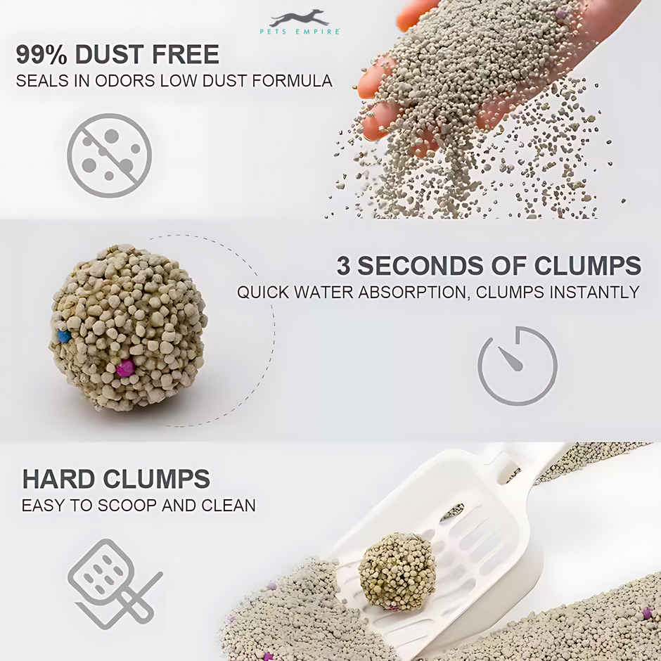 Pets Empire Natural Scoopable Bentonite Ball Cat litter , Rose Scent 0xc000bd7458 Assorted