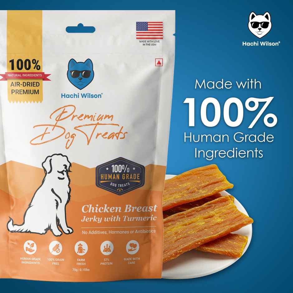 Hachi Wilson Premium Dog Treat Chicken Breast Jerkey With Turmeric