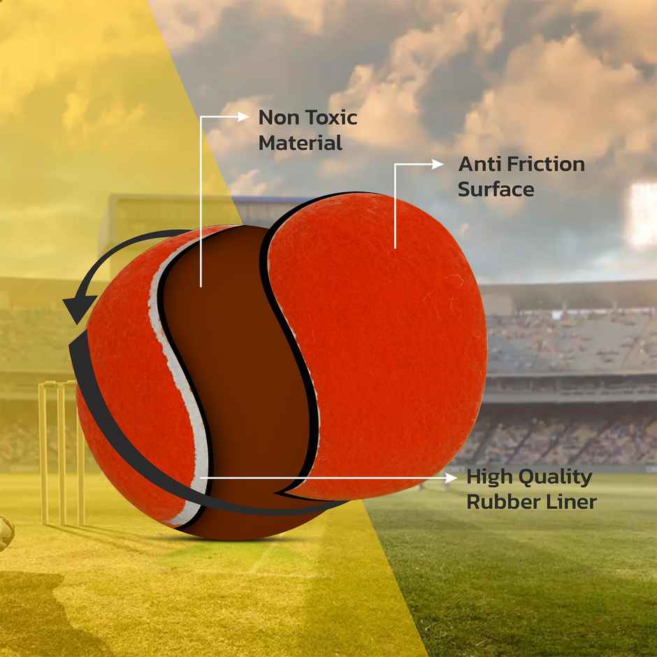 Boldfit Cricket Tennis Ball For Tournament, Street Match Lawn Cricket Pack Of 6 Red