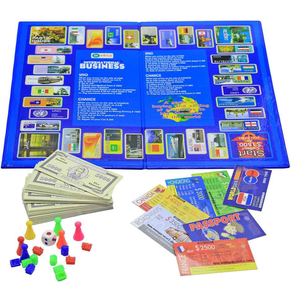 Ekta International Business Board Game, Trade Game of Buying & Selling Banking Mortaging | 5+ Year