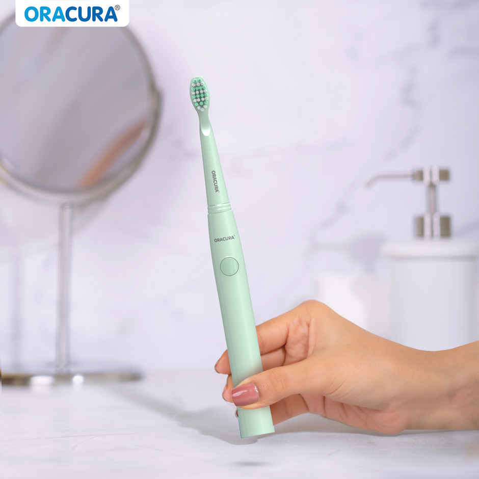Oracura Sb100 Sonic Lite Battery Operated Electric Toothbrush Green