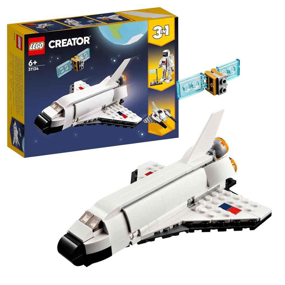 LEGO Creator Space Shuttle 31134 Building Toy Set with Astronaut and Spaceship Models for Kids