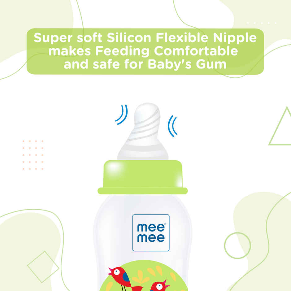 Mee Mee Baby Feeding Bottle with Silicone Nipple | Eazy Flo Technology | Anti-Colic Valve