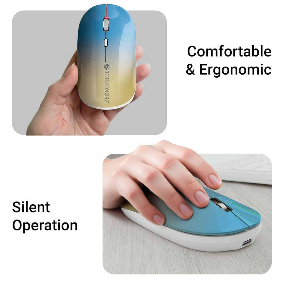 Zebronics Poise Rechargeable Wireless Mouse | Gradient Blue