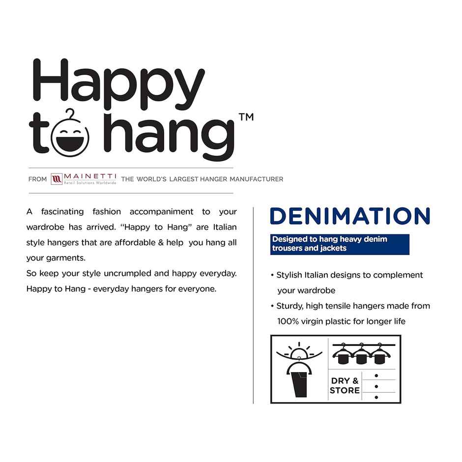 Happy To Hang Denimation 6 Piece Polypropylene Hanger, Blue And Red Combo