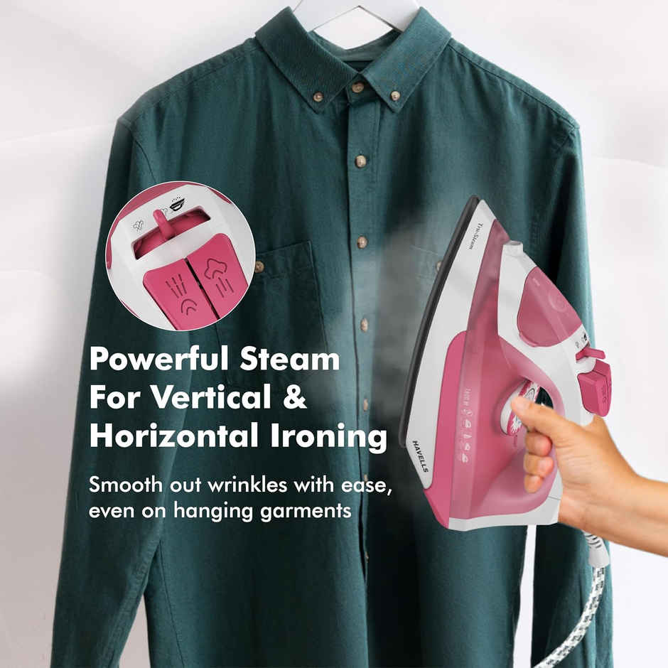 Havells TruSteam 1600 Watt Steam Iron with Self Cleaning Function|Vertical & Horizontal Ironing