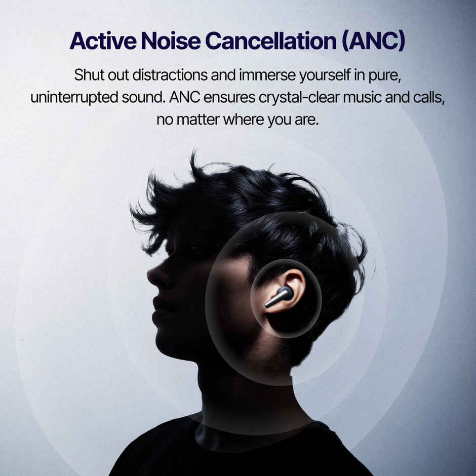 Mivi DuoPods Aura ANC TWS Earbuds | 60H Playtime | Quad Mic | 50ms Gaming | BT v5.3 | IPX4