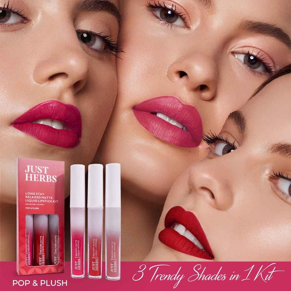 Just Herbs Long Stay Relaxed Matte Liquid Lipstick - Pop & Plush