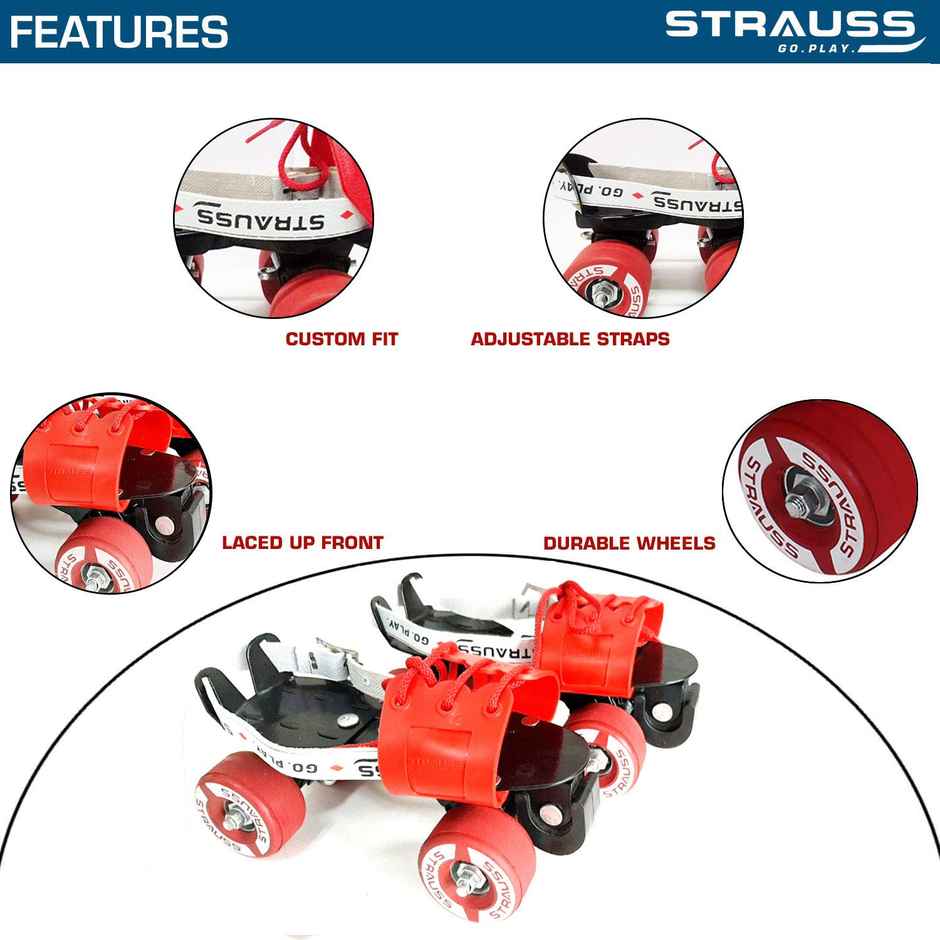 Strauss Senior Roller Skates, (Black)