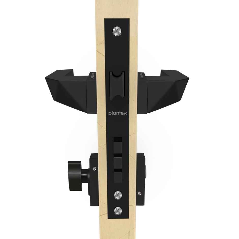 Plantex 7095 Brass Heavy Duty Door Lock Set - Black Finish