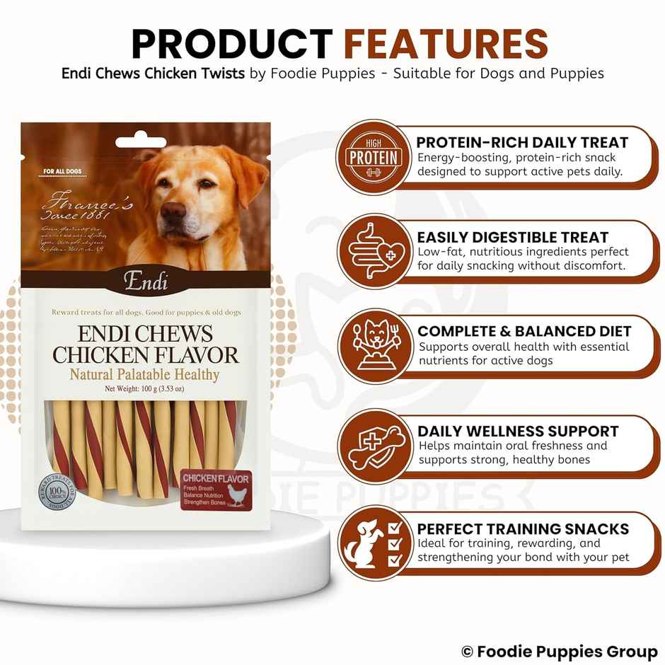 Foodie Puppies Dog Treat Chew Twists Stick